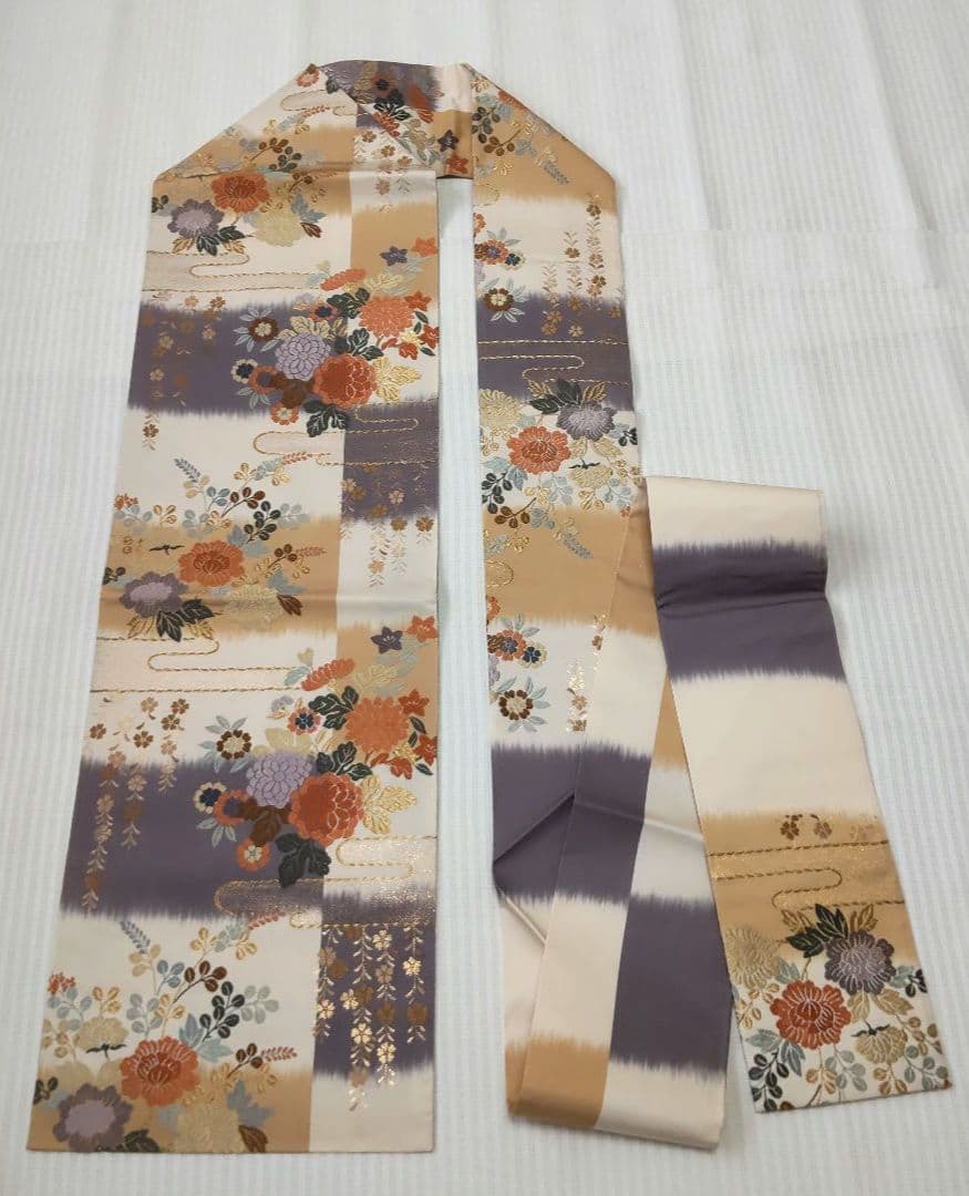 【名古屋帯】未使用品✣華やか、なのに軽い｜立体美が魅力の唐織 草花文 357cm