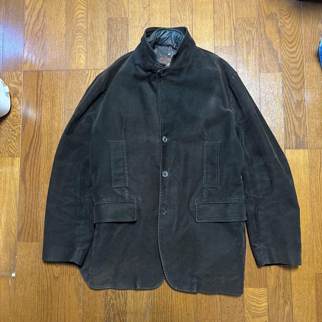 MONCLER ダークブラウン コットンモールスキンカバーオールテーラード