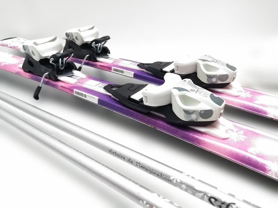 ジュニアスキー4点セット 女の子 エラン 130cm ブーツ 22cm ピンク