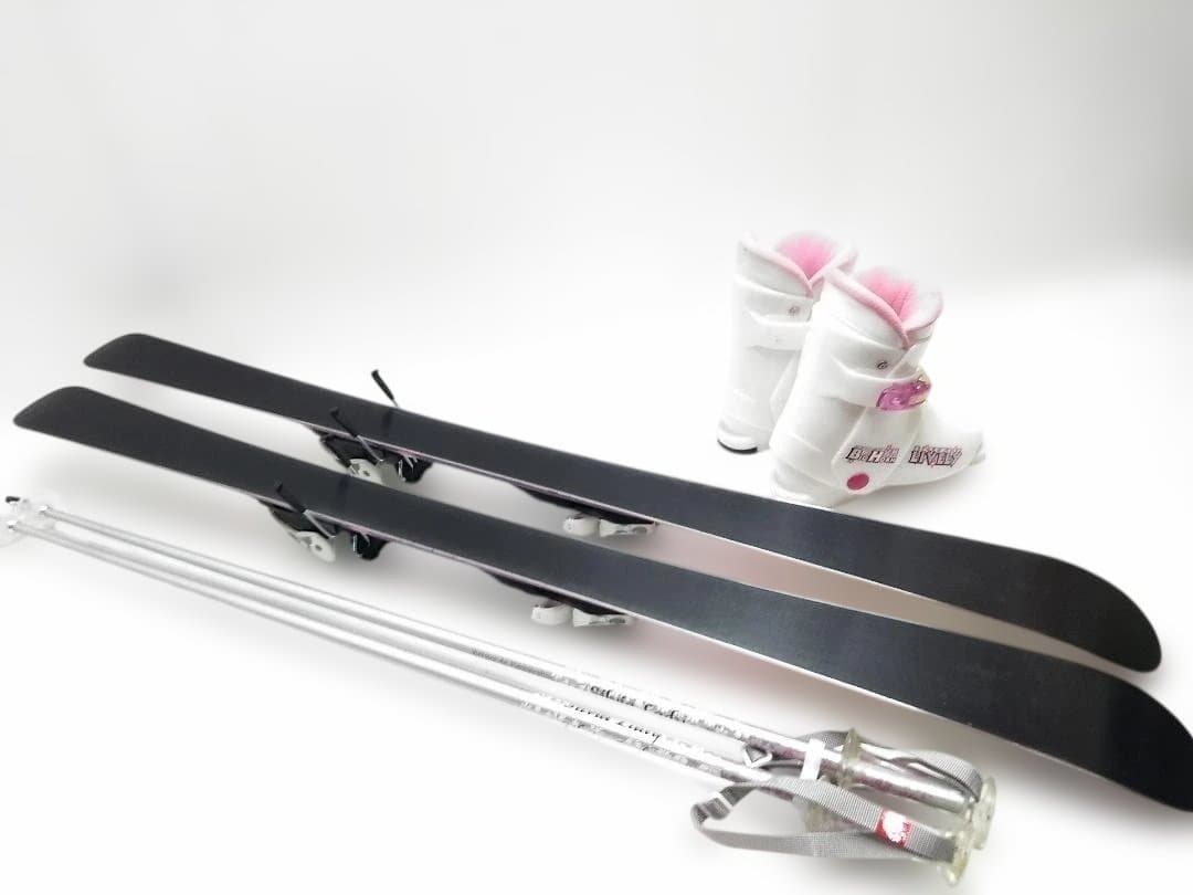 ジュニアスキー4点セット 女の子 エラン 130cm ブーツ 22cm ピンク