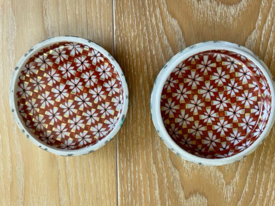 北出不二雄　色絵　蘭文　香合　茶道具