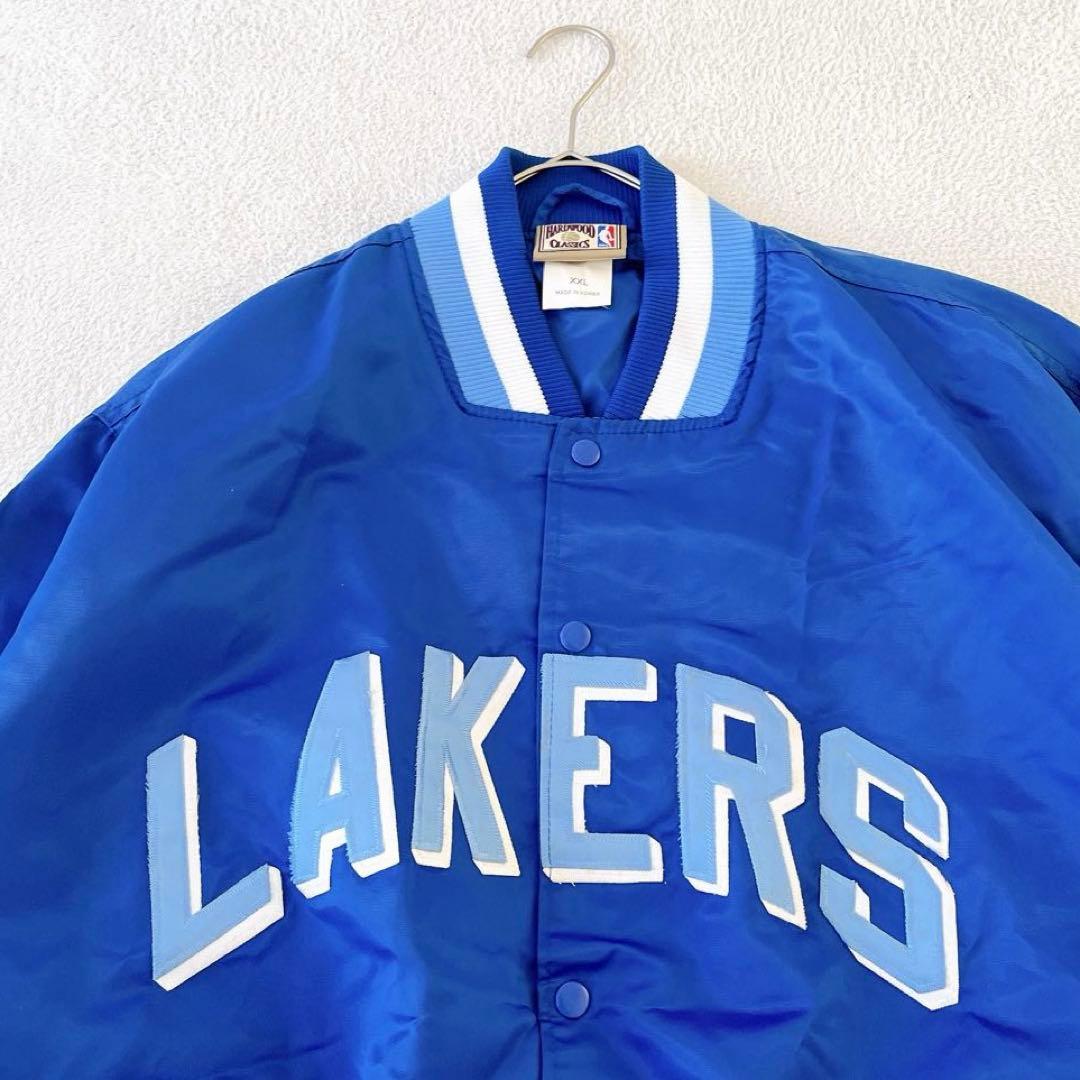 ★NBA LAKERS★スタジャン ボンバージャケット ビックサイズ 青 2XL