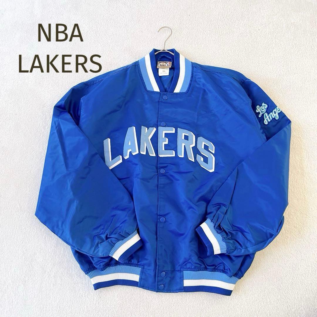 ★NBA LAKERS★スタジャン ボンバージャケット ビックサイズ 青 2XL