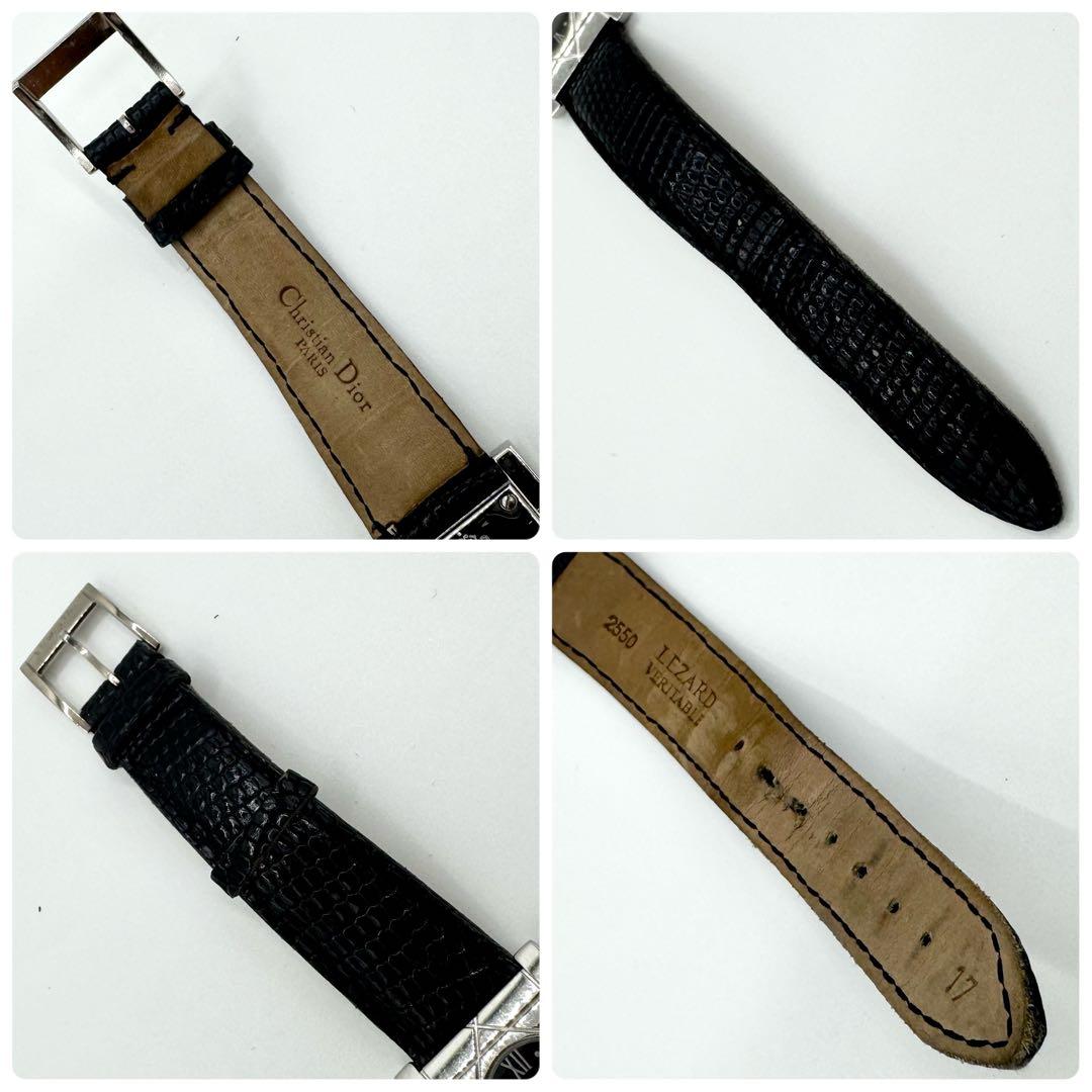 稼働/新品電池　クリスチャンディオール　クールカレ　腕時計　純正リザードベルト