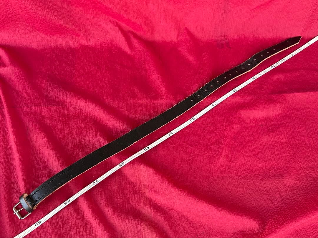 【専用】WWⅡドイツ軍／レプリカポンチョ留め用1943年製 黒革ストラップベルト