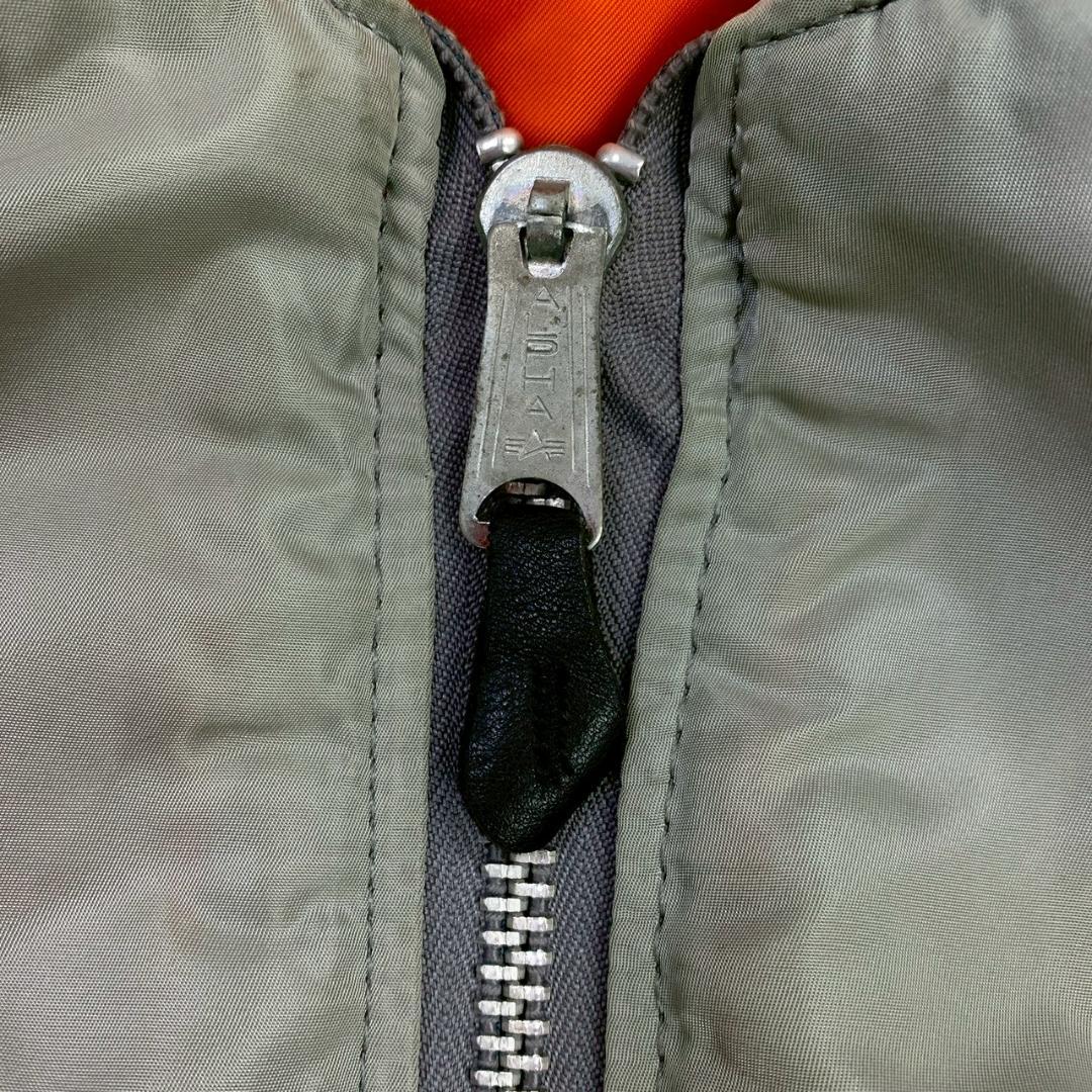 希少カラー★ 90s USA製 ALPHA MA-1 シルバー L　D925