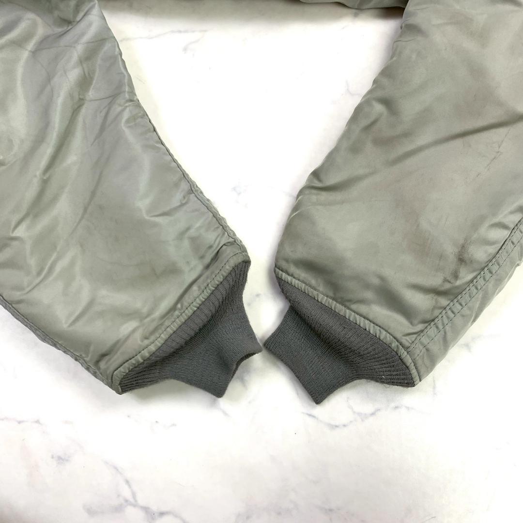 希少カラー★ 90s USA製 ALPHA MA-1 シルバー L　D925