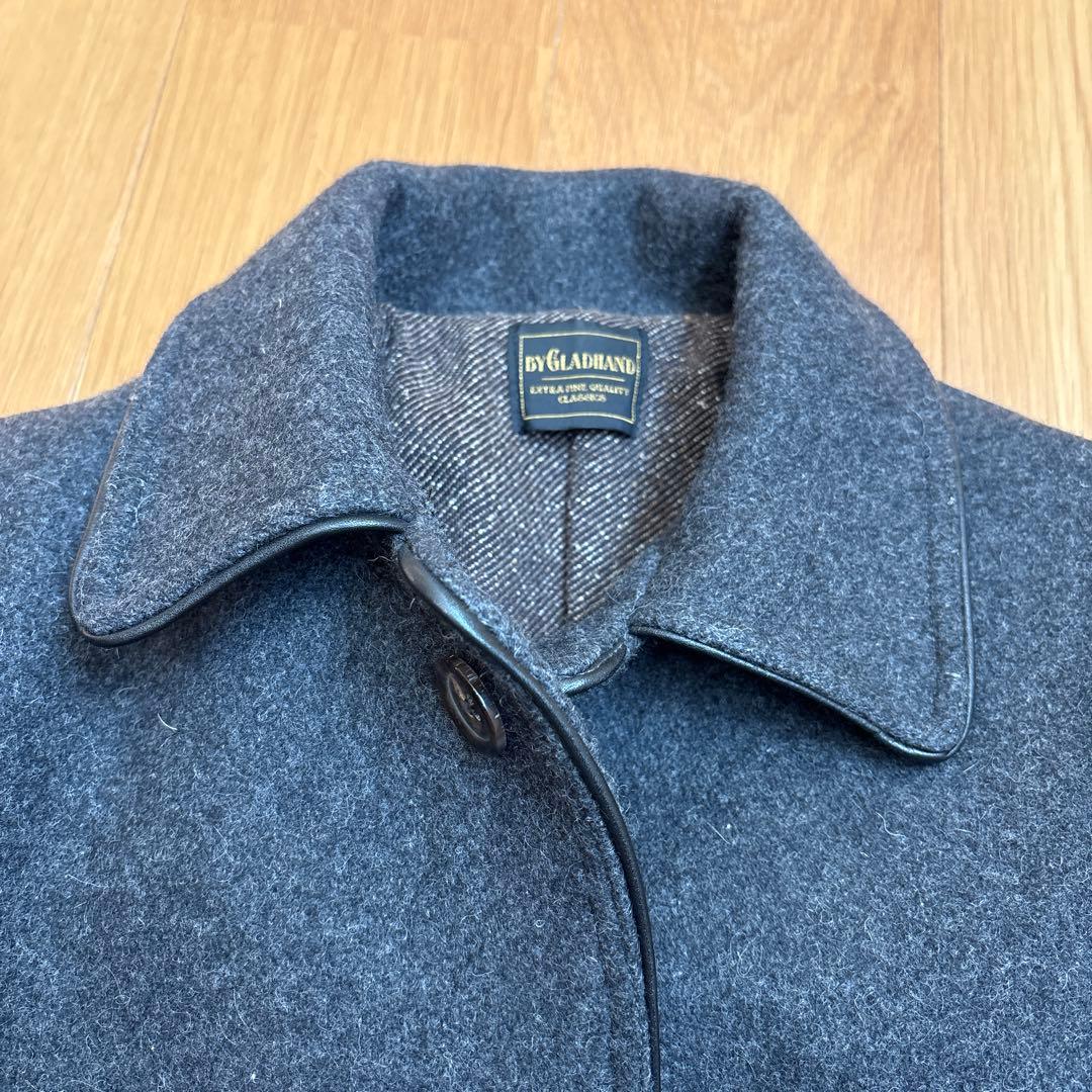 BY GLADHAND ウール ダークグレー コート ボタン留め