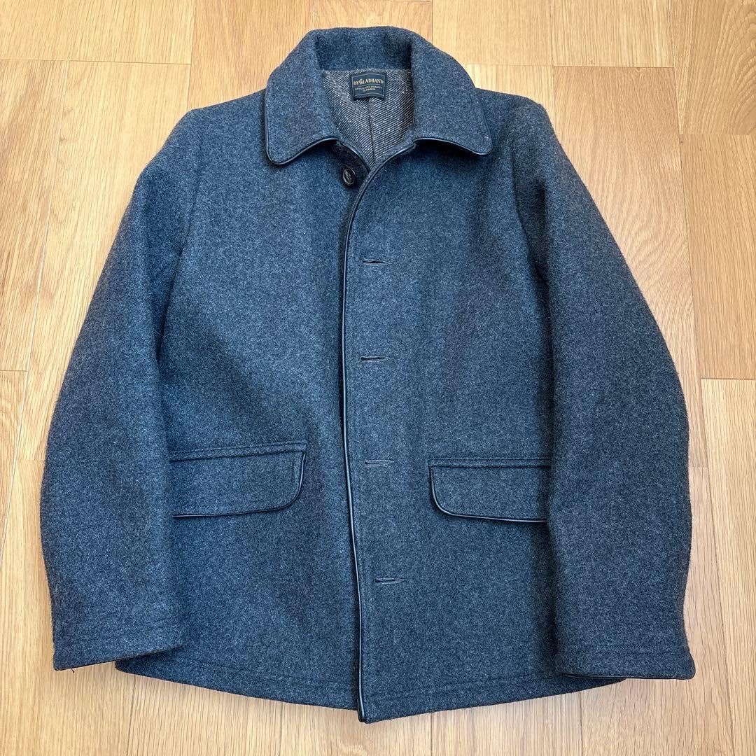 BY GLADHAND ウール ダークグレー コート ボタン留め
