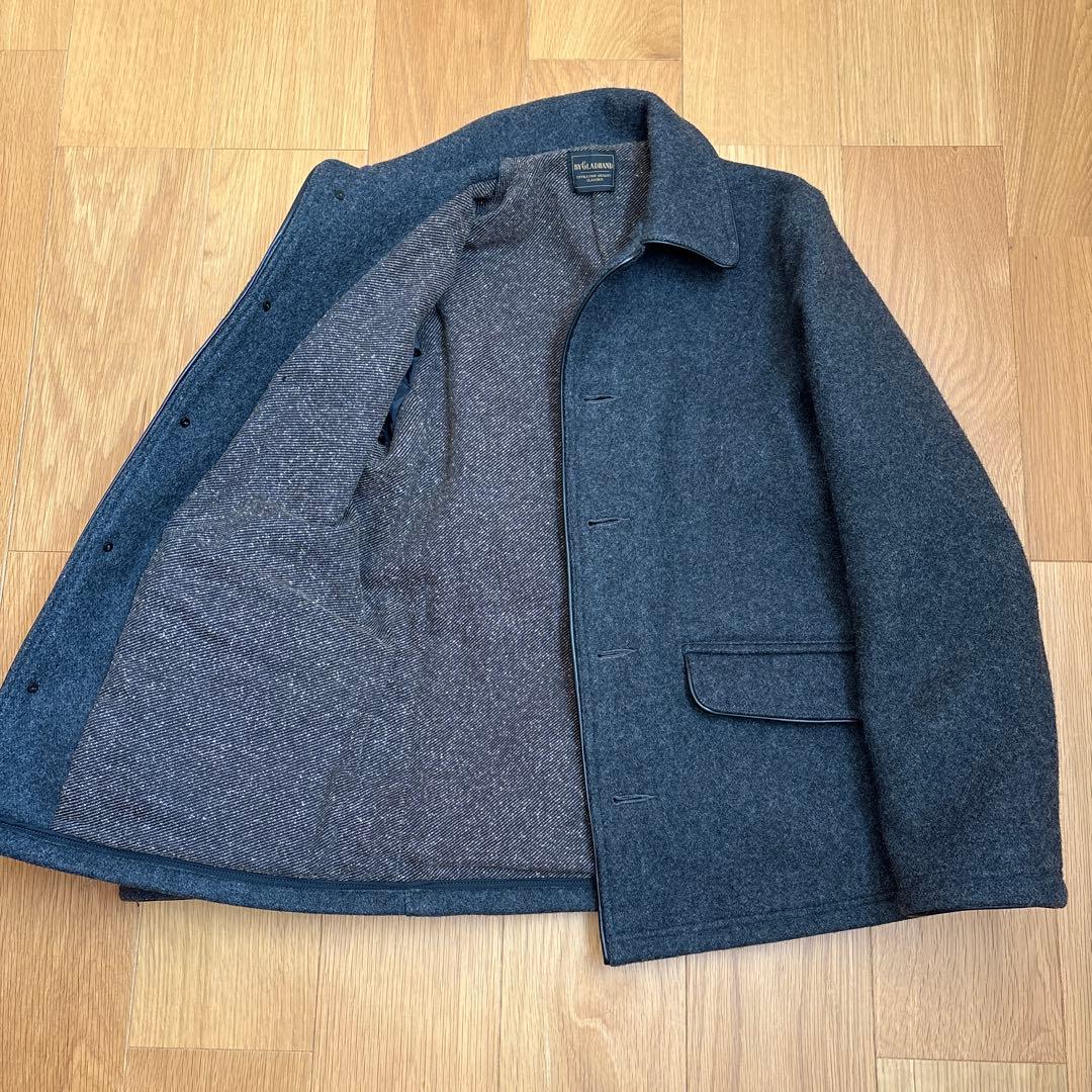 BY GLADHAND ウール ダークグレー コート ボタン留め