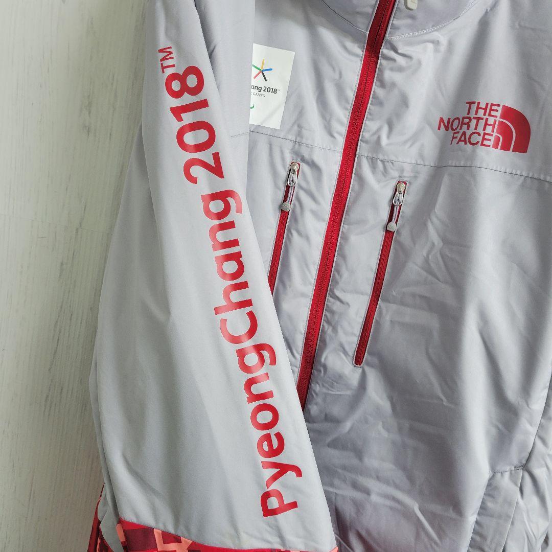 《希少》ザノースフェイス☆平昌オリンピックモデル　スキーウェア　XL　グレー　赤