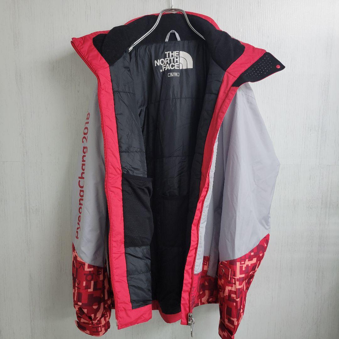 《希少》ザノースフェイス☆平昌オリンピックモデル　スキーウェア　XL　グレー　赤