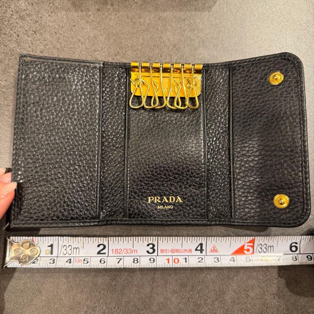 PRADA VITELLO GRAIN NEROキーケース
