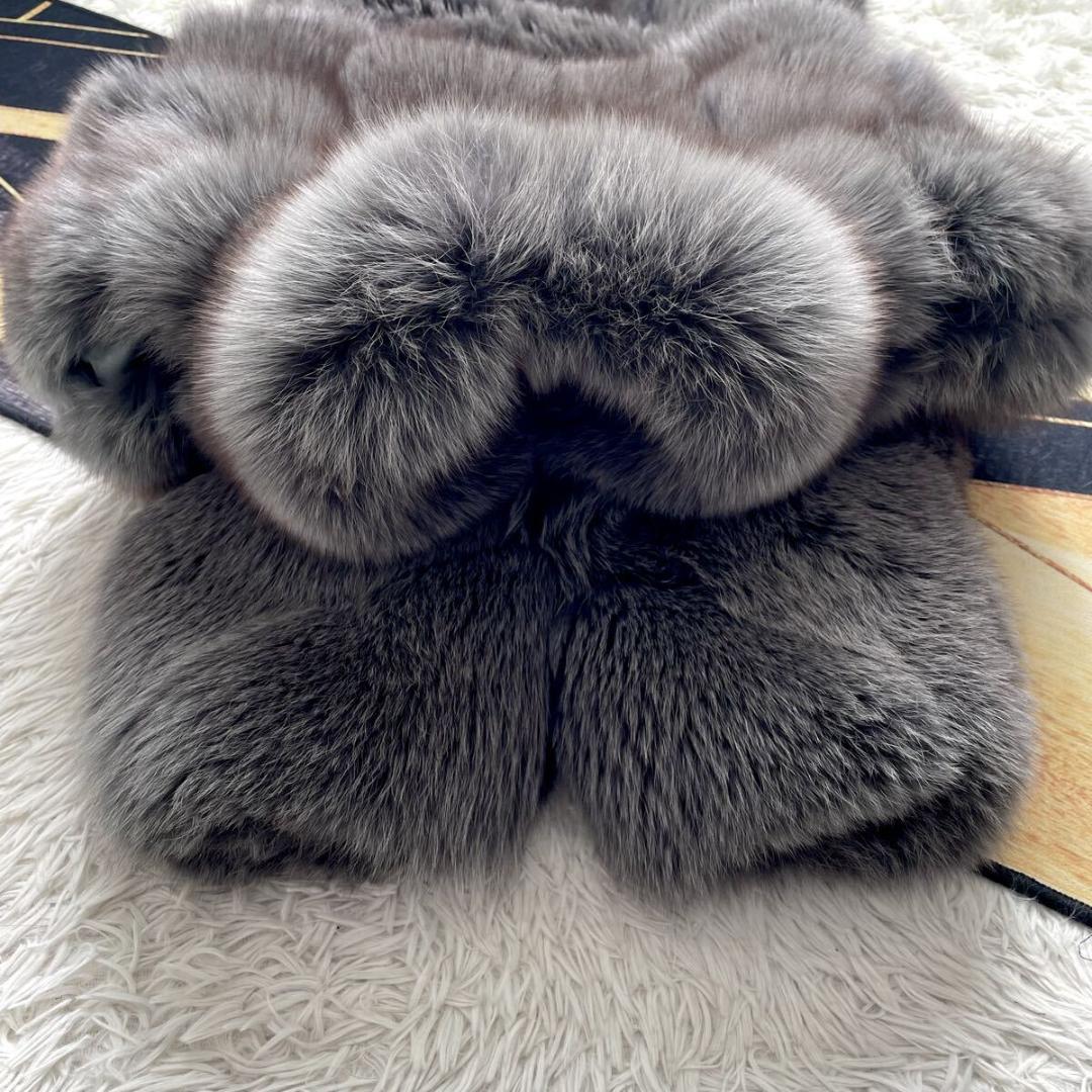 極肉厚◎/総78 染め/カラー フォックス ファーコート リアルファー 毛皮 L