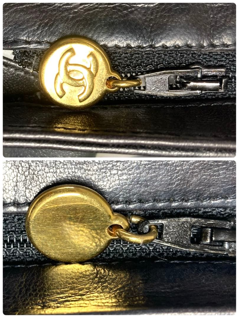 良品　シャネル　ココマーク　クリア　ビニール　クラッチバッグ　ポーチ　ブラック