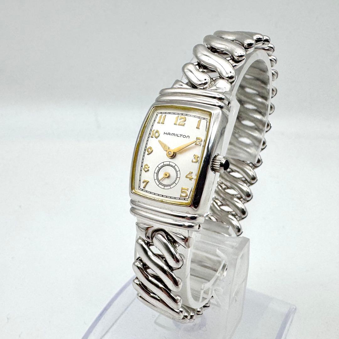 希少 極美品 電池交換済 ハミルトン ベントン 6247 蛇腹ブレス シルバー