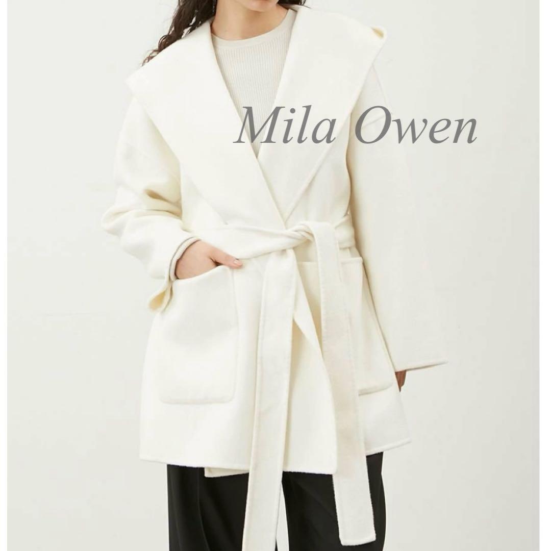 【Mila Owen】ミラオーウェン ハーフ丈 フードリバーコート
