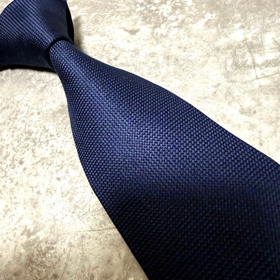 【✨極美品】FAIRFAX フェアファックス ネクタイ ネイビー ソリッド 無地