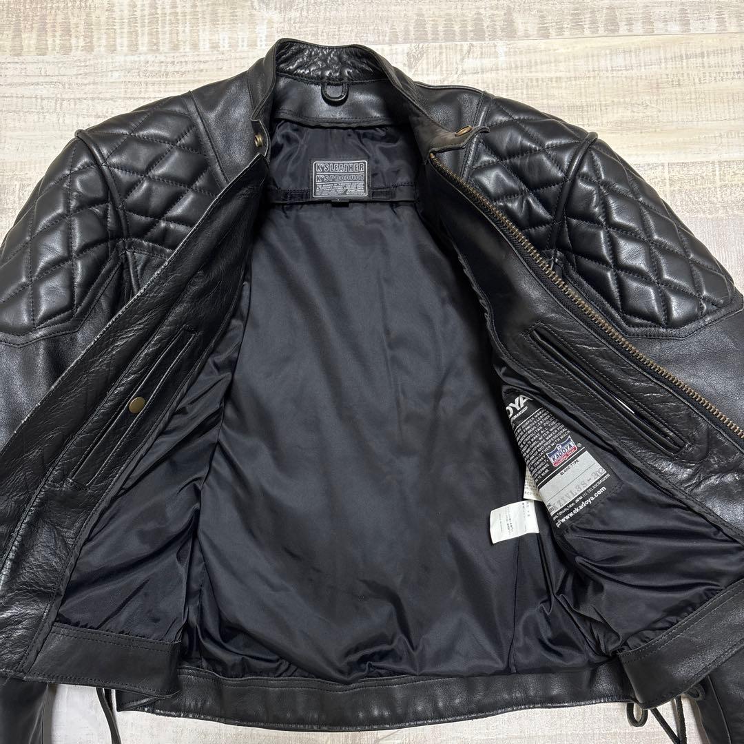 カドヤ★ K'S レザー★牛革★シングルライダース★ジャケット【メンズサイズL】