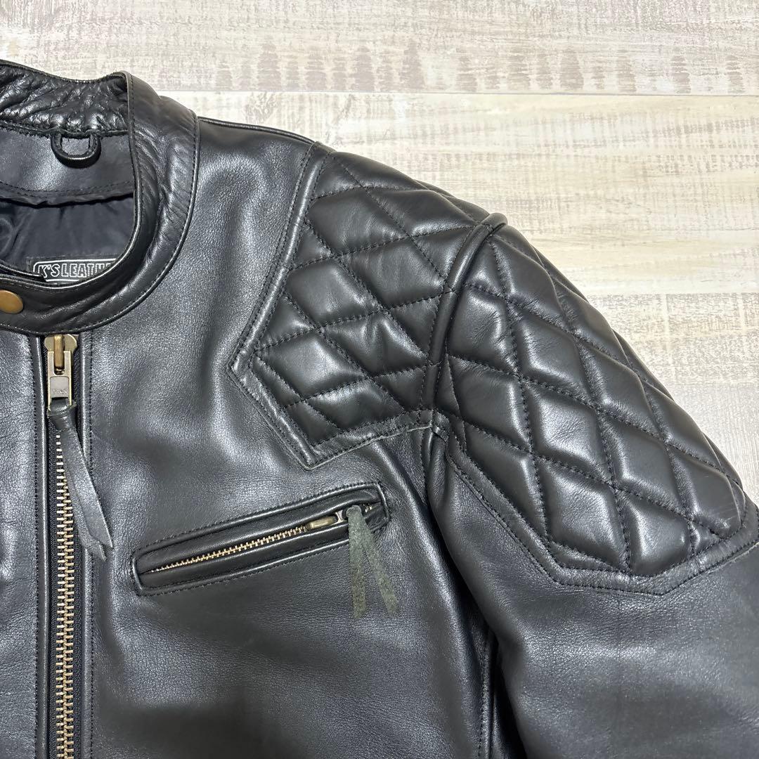 カドヤ★ K'S レザー★牛革★シングルライダース★ジャケット【メンズサイズL】