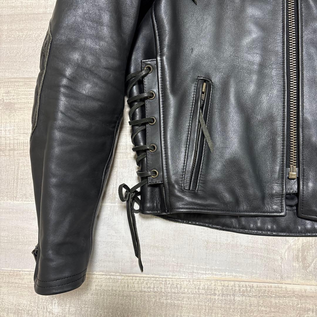 カドヤ★ K'S レザー★牛革★シングルライダース★ジャケット【メンズサイズL】