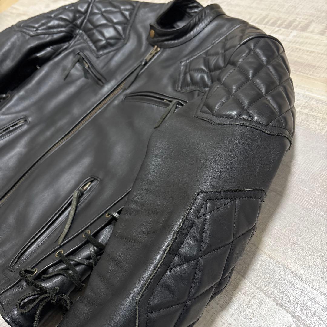 カドヤ★ K'S レザー★牛革★シングルライダース★ジャケット【メンズサイズL】