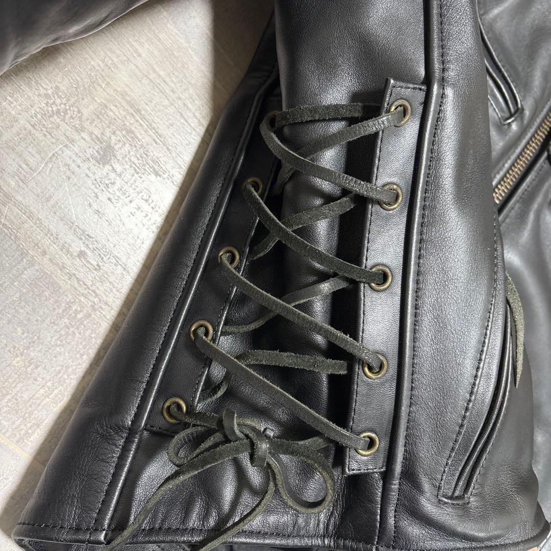 カドヤ★ K'S レザー★牛革★シングルライダース★ジャケット【メンズサイズL】