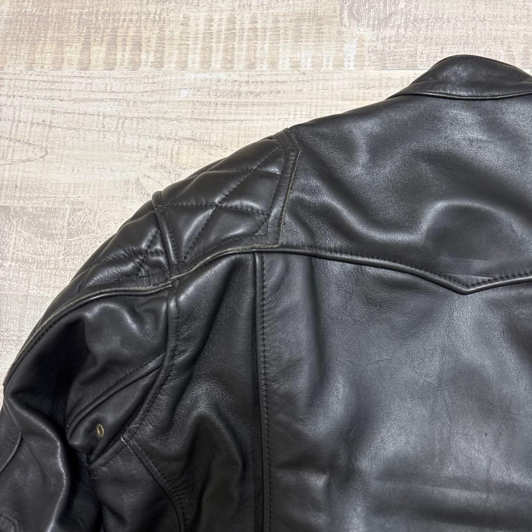 カドヤ★ K'S レザー★牛革★シングルライダース★ジャケット【メンズサイズL】