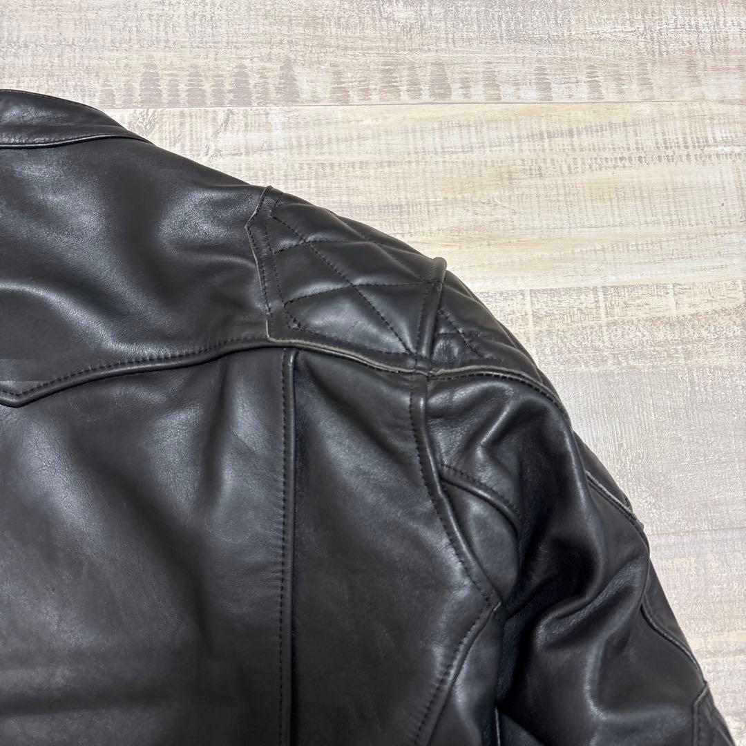 カドヤ★ K'S レザー★牛革★シングルライダース★ジャケット【メンズサイズL】