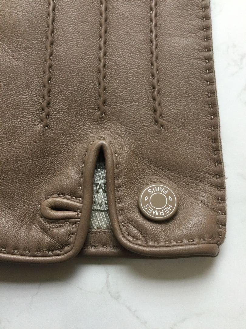 エルメス　手袋　グローブ　エトゥープ　レディース