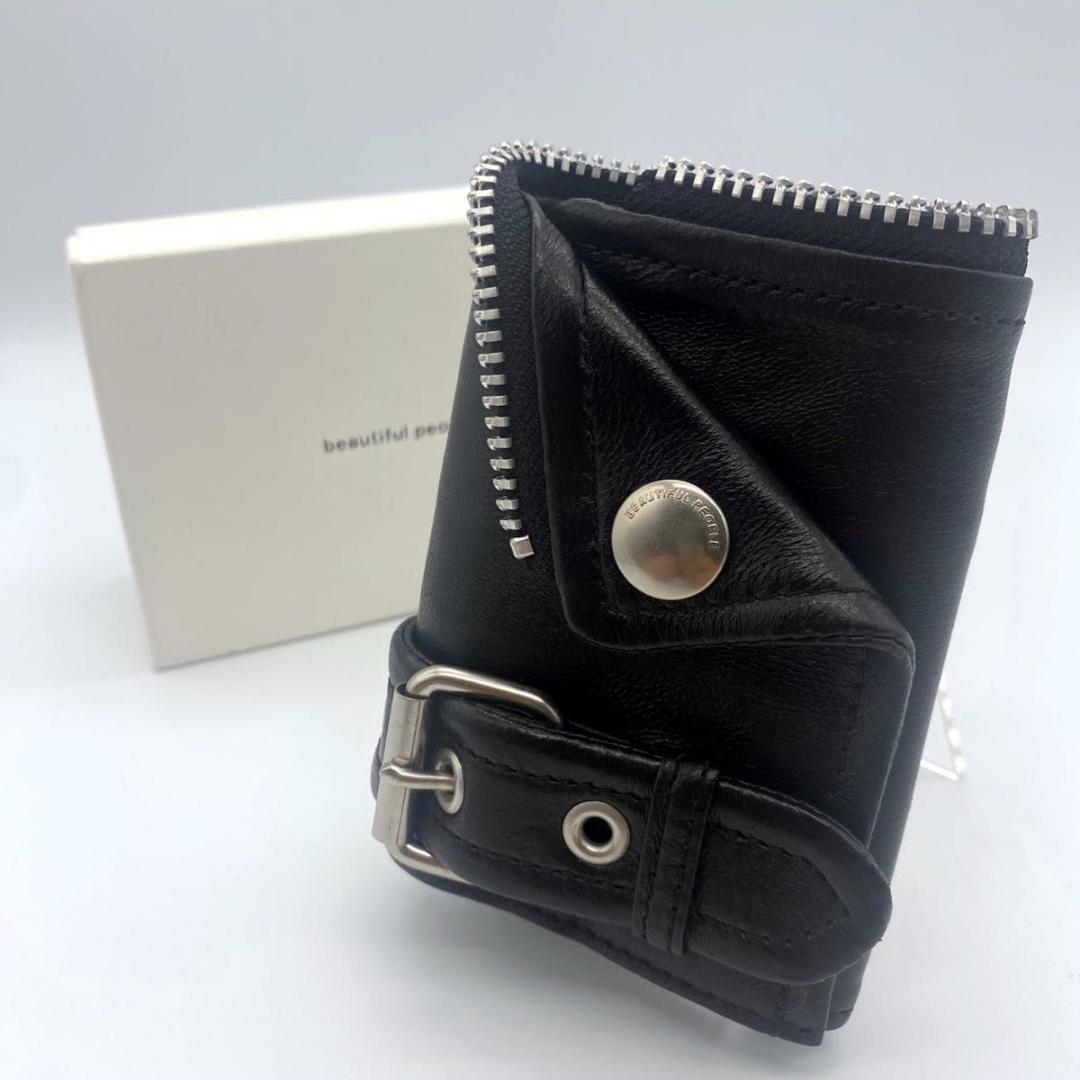 極美品 ビューティフルピープル ライダースプチウォレット 箱付き