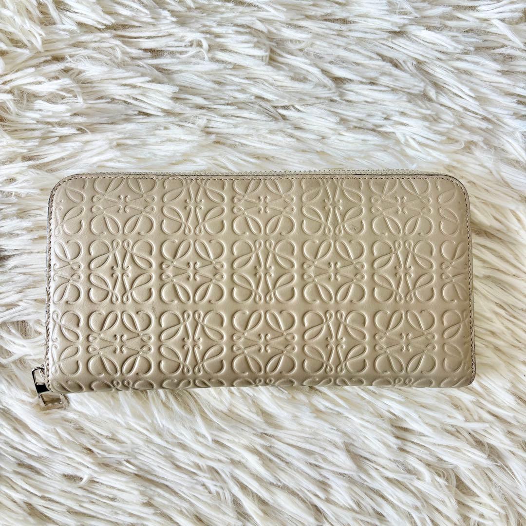 【美品✨】 LOEWE ロエベ 長財布 ラウンドファスナー リピート アナグラム