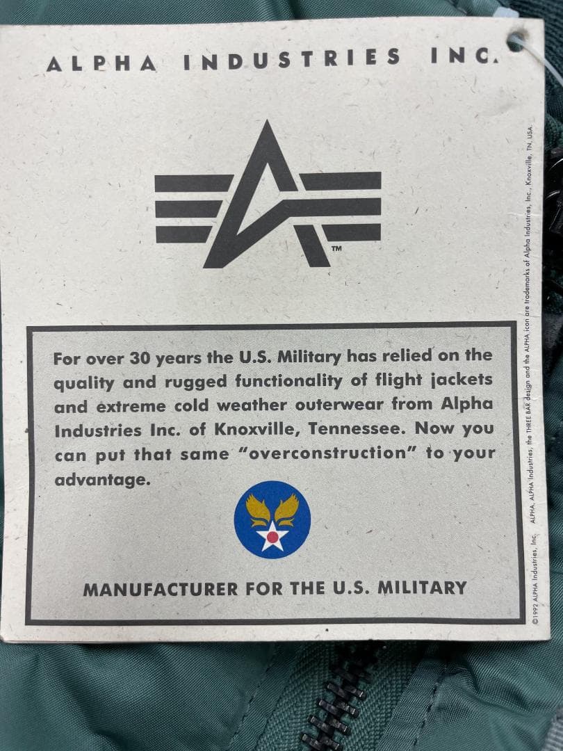 90s ALPHA社 USA製 MA-1 1stModel 復刻 Vintage