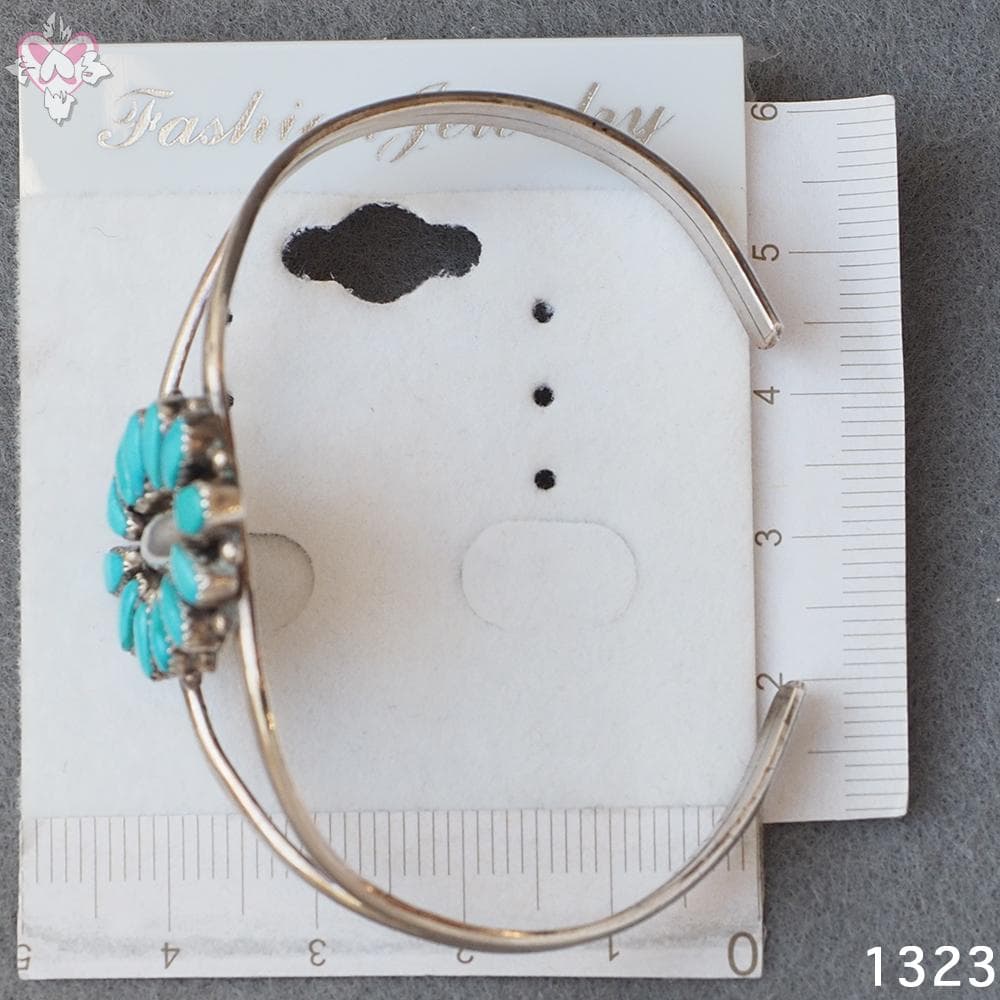 ターコイズ シルバー 刻印 ズニ インディアンジュエリー ブレスレット バングル