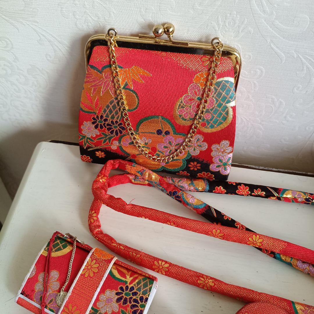 正絹☆誂え品☆白紫色の着物と袋帯セット☆七五三