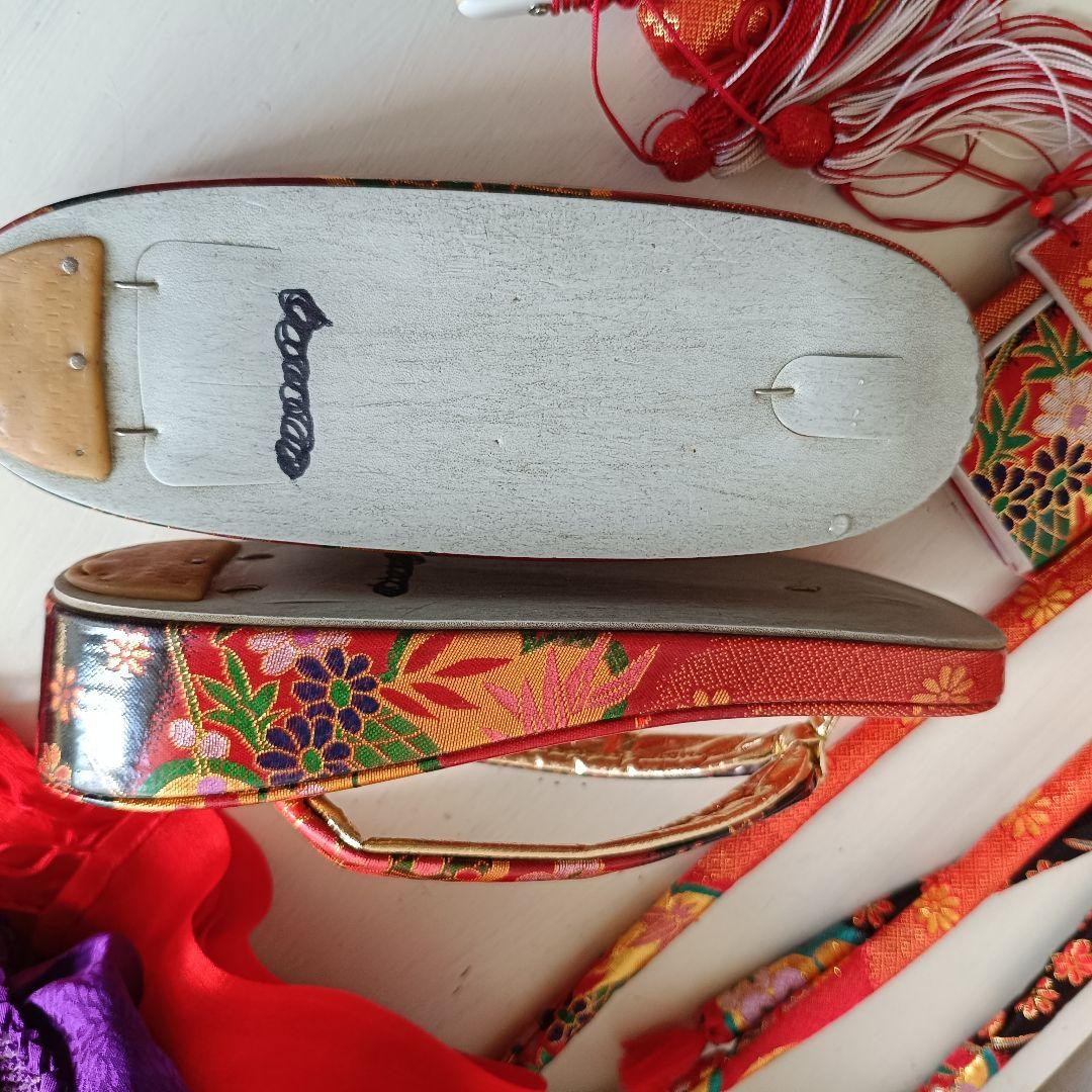 正絹☆誂え品☆白紫色の着物と袋帯セット☆七五三