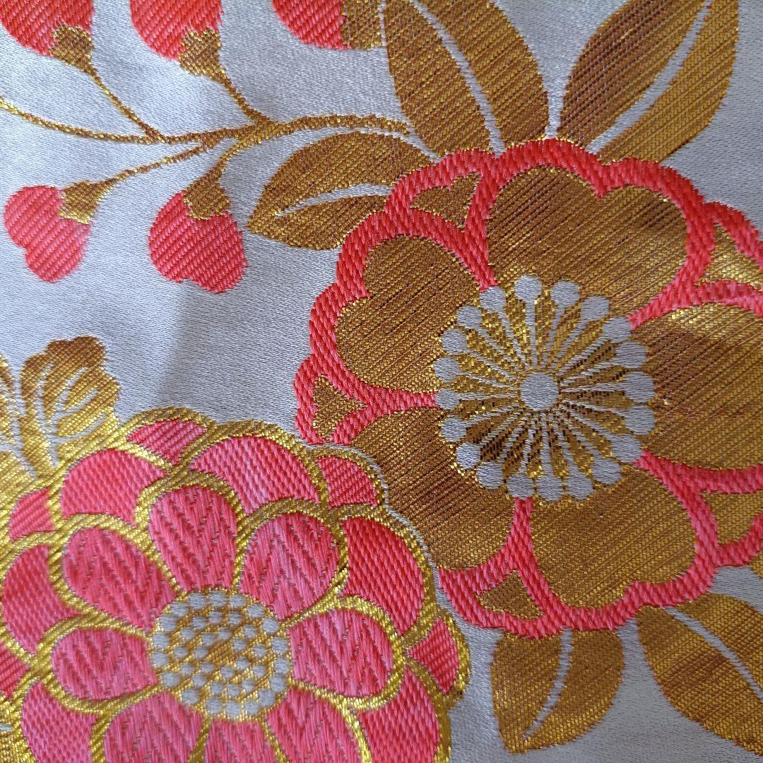 正絹☆誂え品☆白紫色の着物と袋帯セット☆七五三