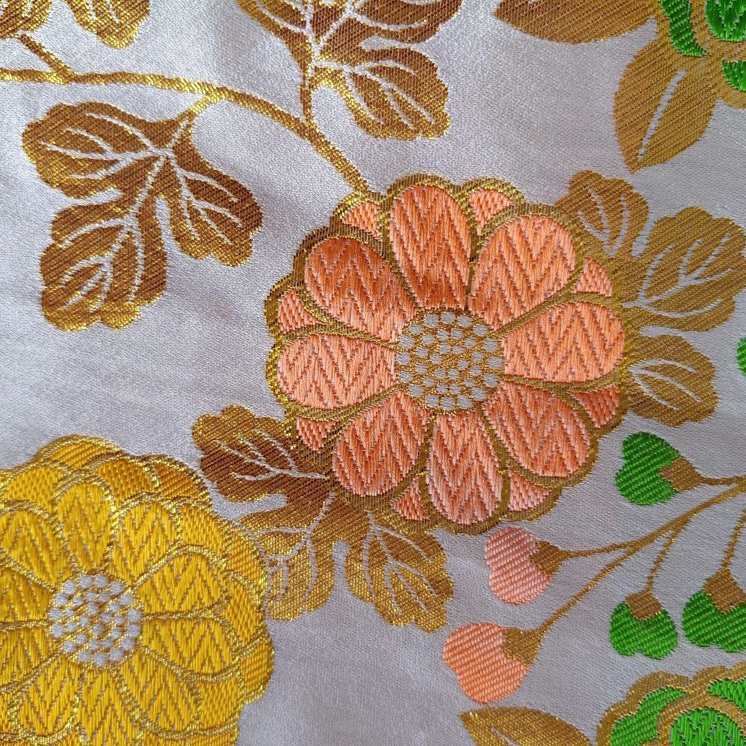 正絹☆誂え品☆白紫色の着物と袋帯セット☆七五三