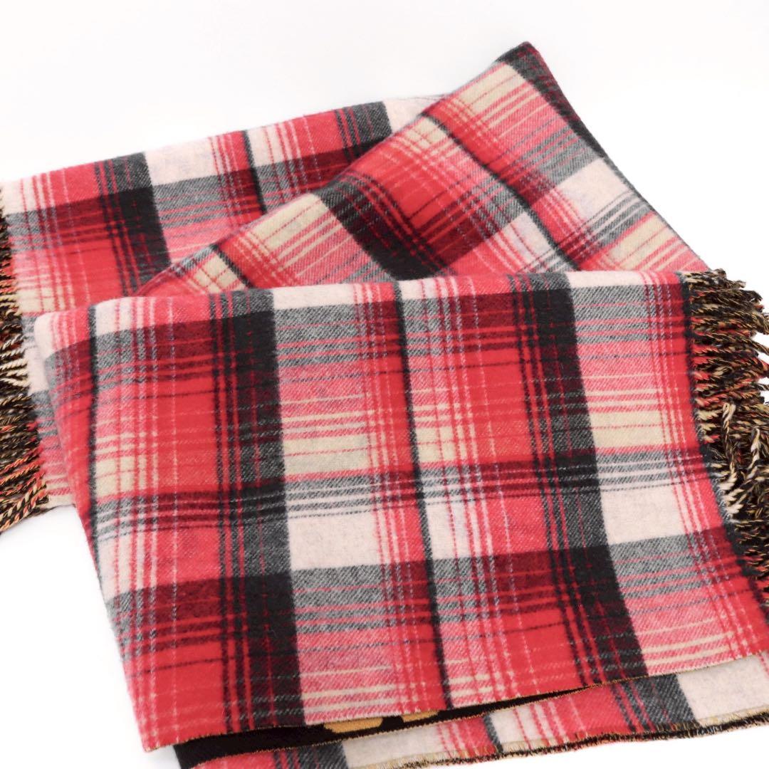 【極美品】グッチ リバーシブル GG チェックウール ポンチョ 553118