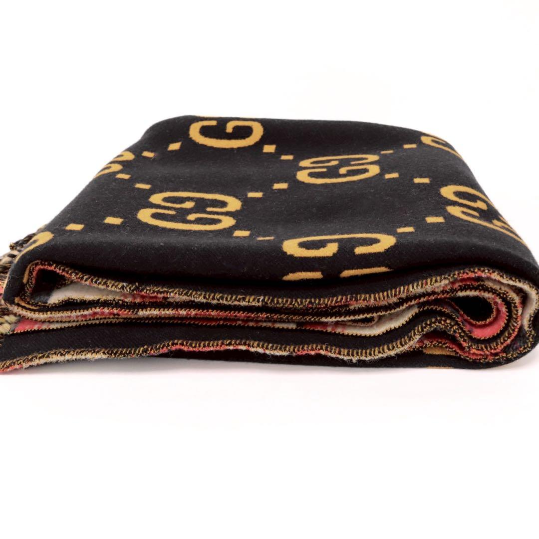 【極美品】グッチ リバーシブル GG チェックウール ポンチョ 553118