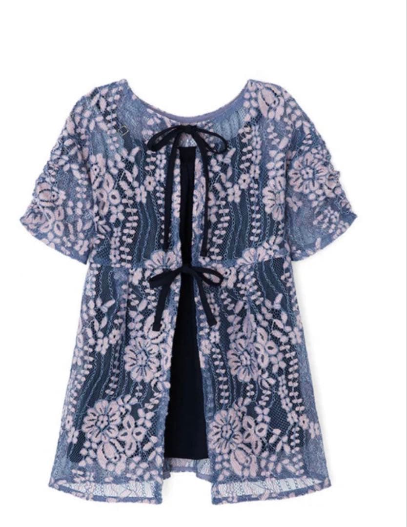 (KIDS) 配色レースエプロンワンピース/ kaene