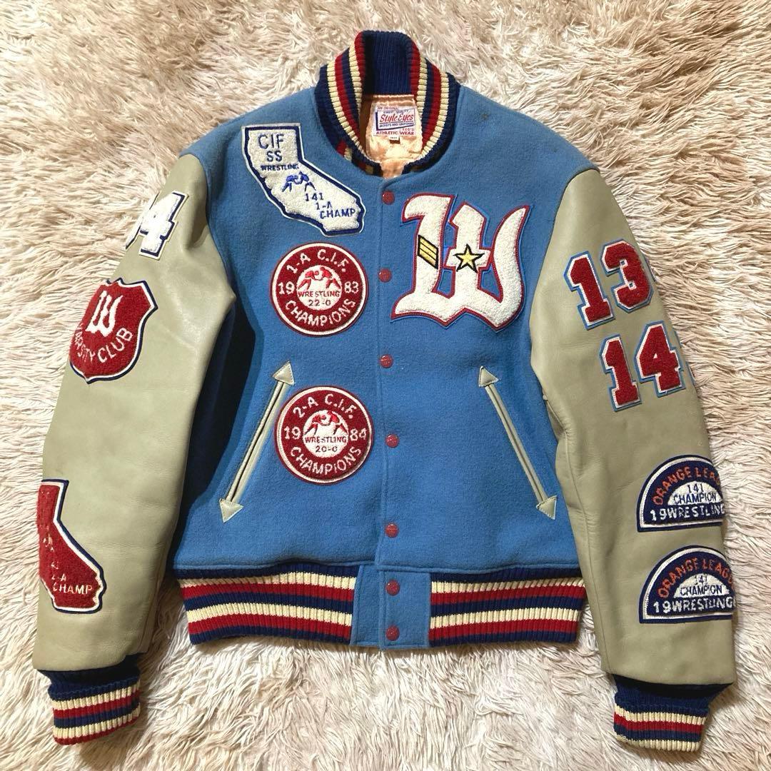 【ヴィンテージ】STYLE EYES 牛革　 スタジャン　セミデコ　40