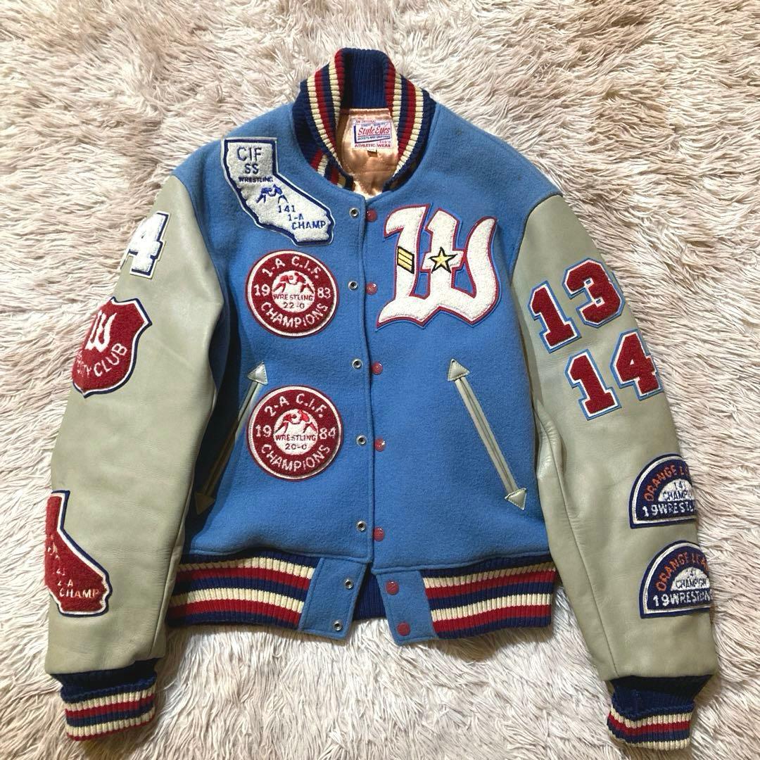 【ヴィンテージ】STYLE EYES 牛革　 スタジャン　セミデコ　40