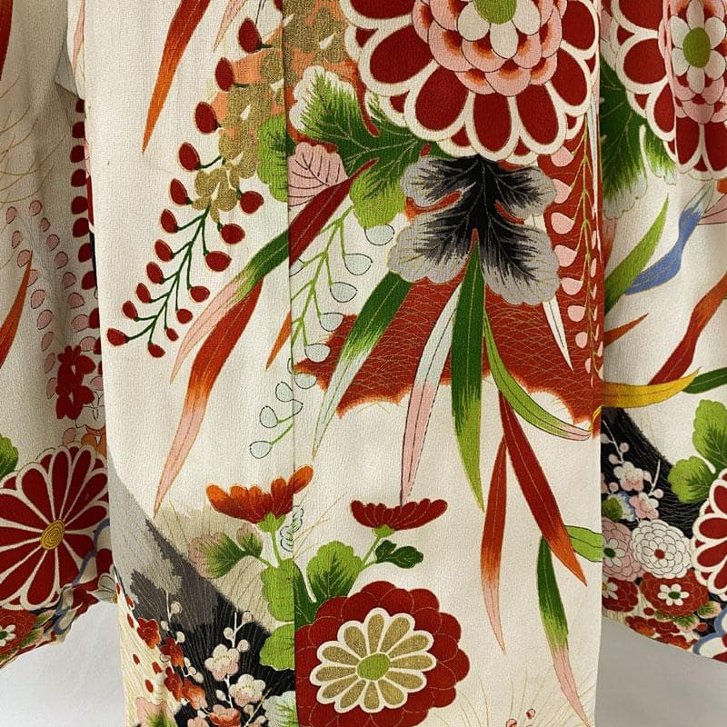 504ag34帯締め帯揚げしごき◎七五三 セミアンティーク 総柄 着物&袋帯◎