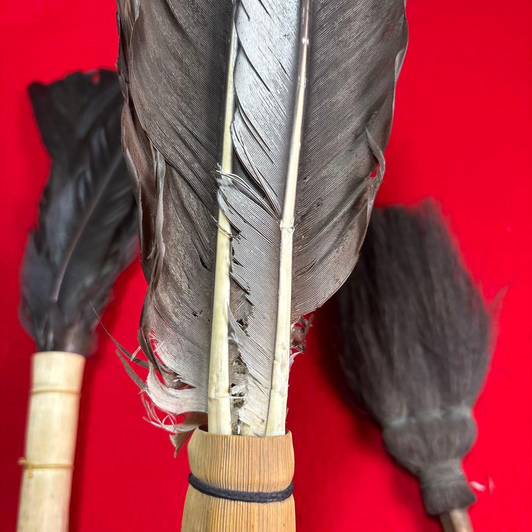 羽箒 茶道具 羽ぼうき　座掃　まとめ　長さ約39cm
