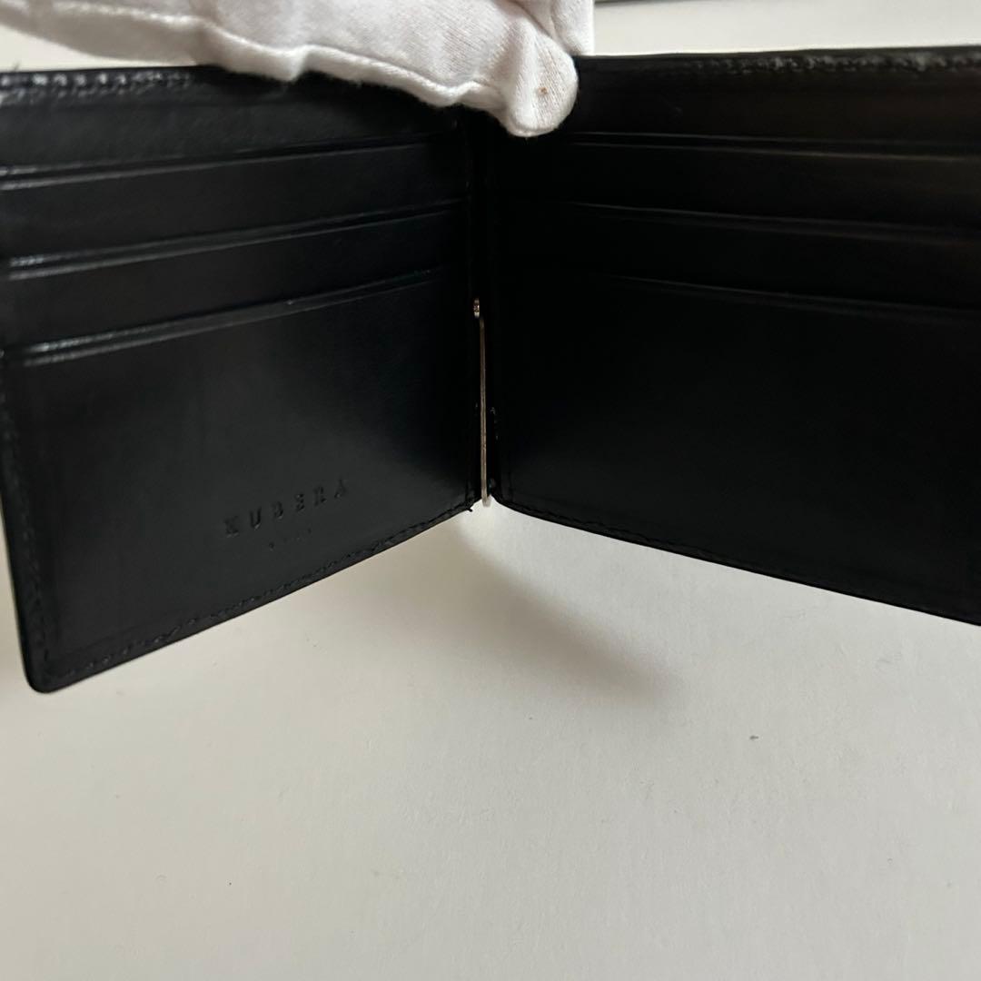 【希少】美品 KUBERA 9981 クベラ エイ革 マネークリップ グリーン