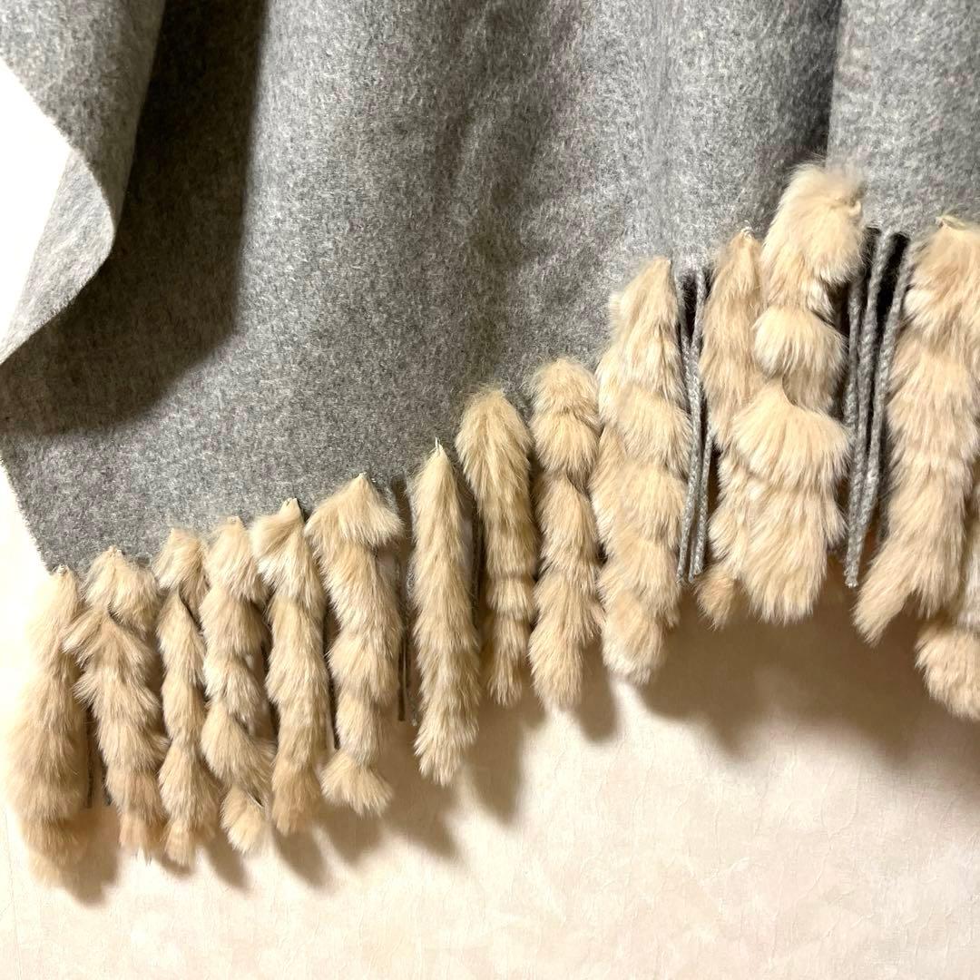 LANVIN COLLECTION ランバン ファーショール カシミヤ ケープ