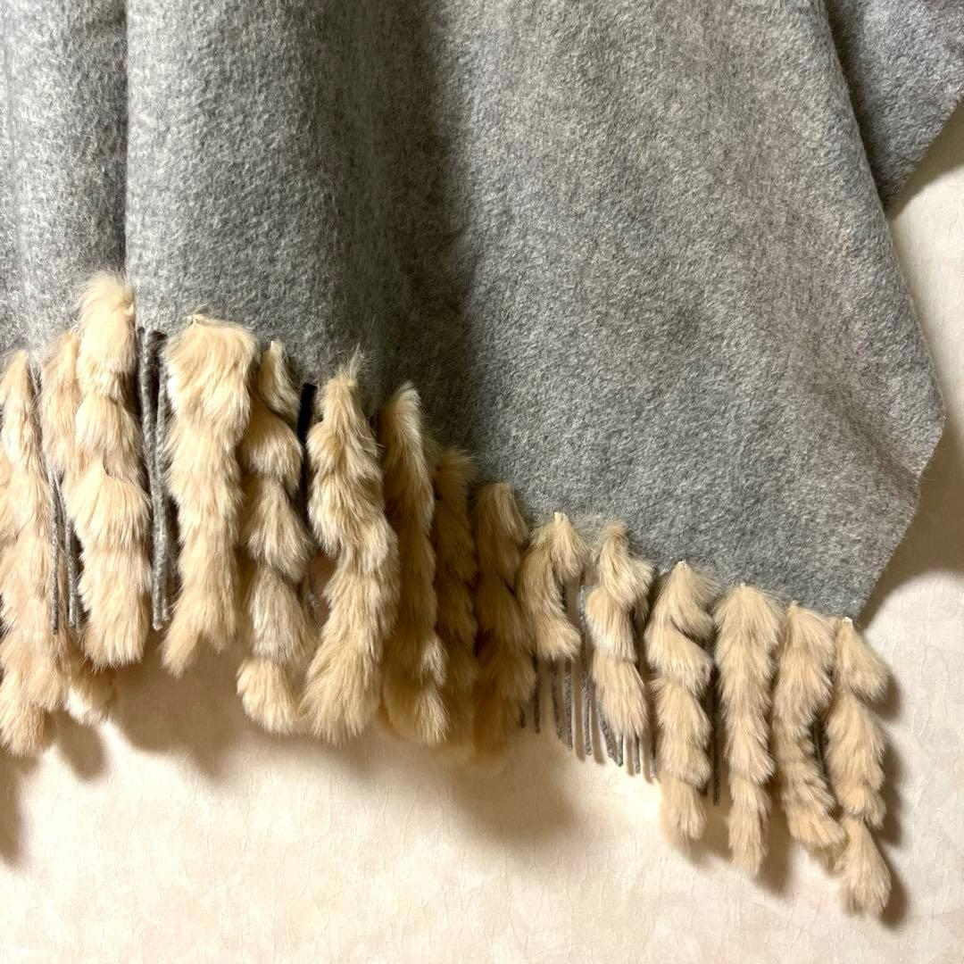 LANVIN COLLECTION ランバン ファーショール カシミヤ ケープ