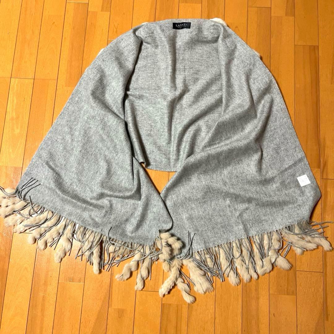LANVIN COLLECTION ランバン ファーショール カシミヤ ケープ