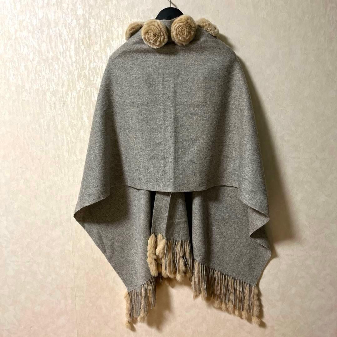 LANVIN COLLECTION ランバン ファーショール カシミヤ ケープ